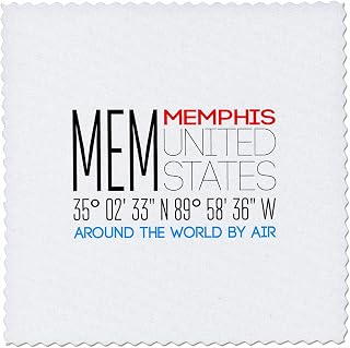 3dRose International Airport Code MEM, Memphis, Tennessee, United States 6x6 inch Quilt Square