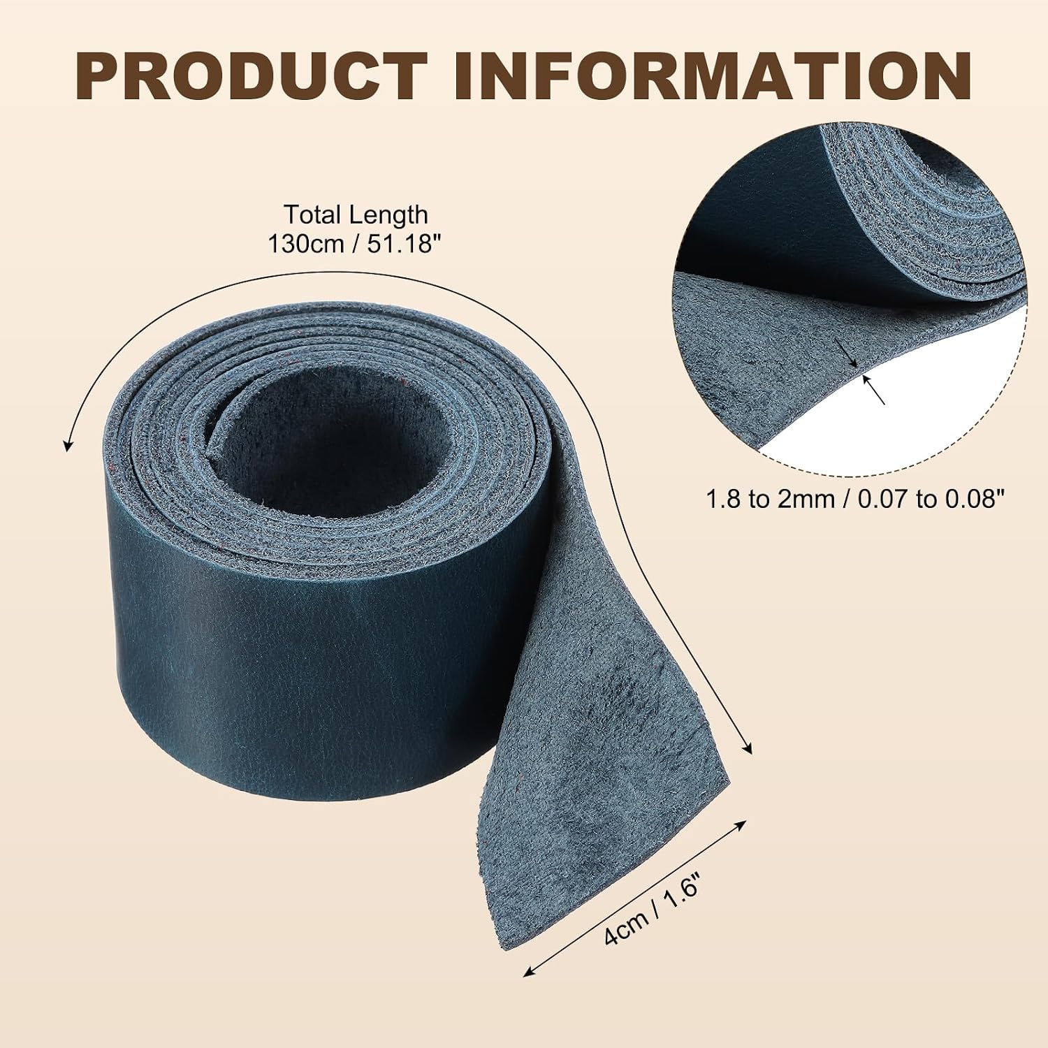 MECCANIXITY Full Grain Leather Strap, Flat Leather Strips for Crafts for DIY Belt Tooling Crafting Stamping Projects