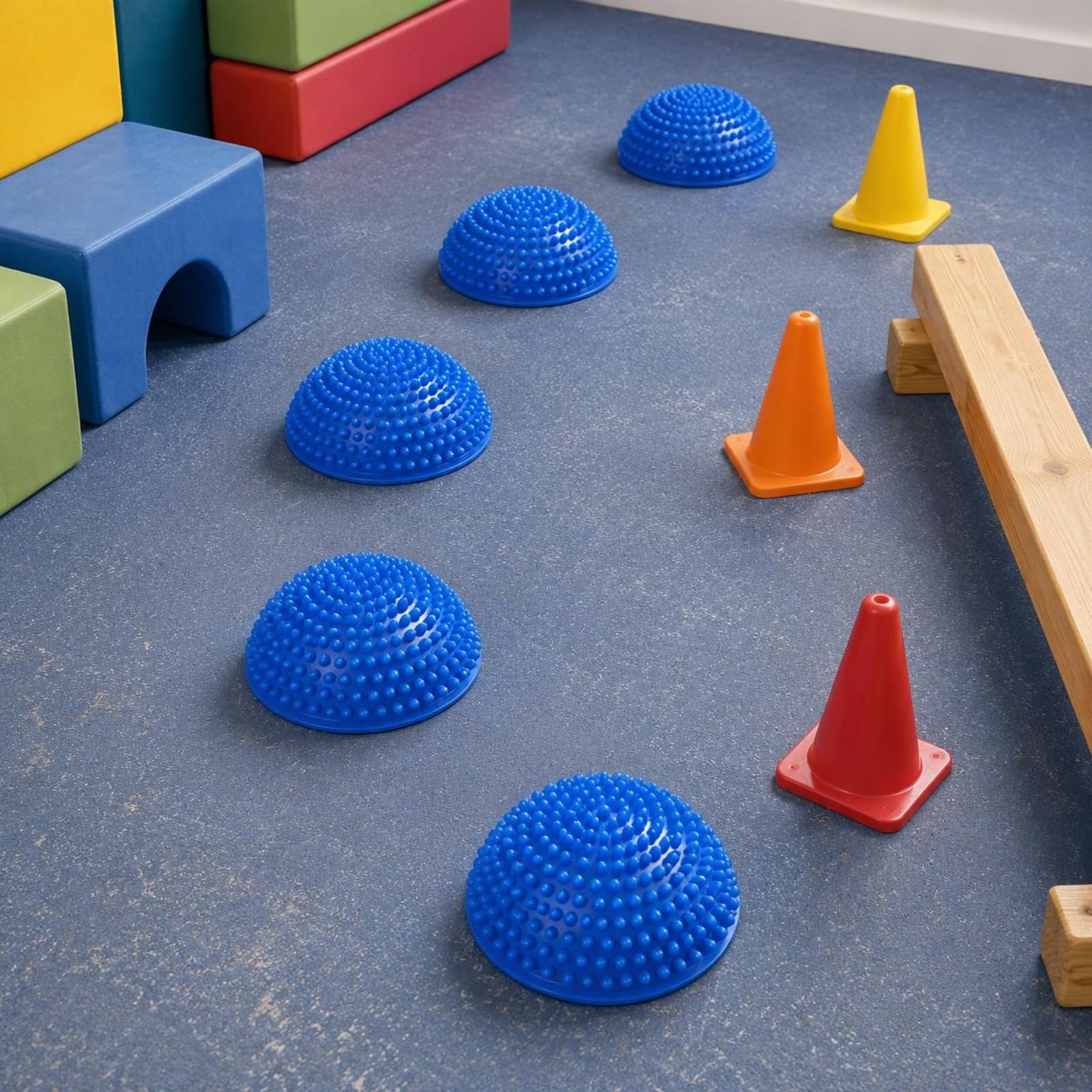 4 Piezas Pelota Sensorial para Niños con de Equilibrio Semiesferas Piedras Sensoriales Recubrimiento Bumpy en PVC Apto para Propiocepción Fortalecimiento de la Juegos de Movimiento en Casa