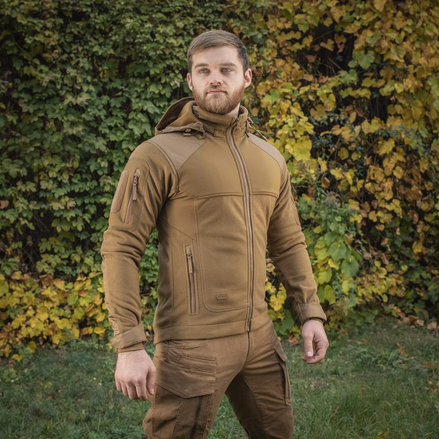 Miniatura 2 de M-Tac Chaqueta táctica de forro polar para hombre con capucha militar