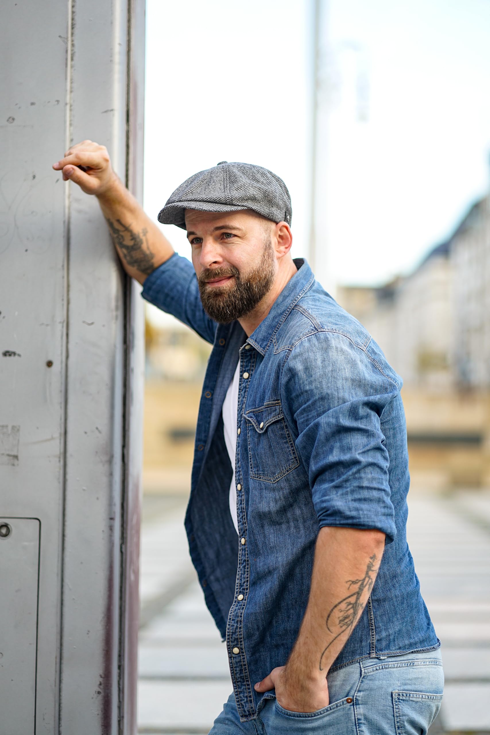 Schiebermütze Herren Schirmmütze Herrenmütze Newsboy Flat Cap Mütze