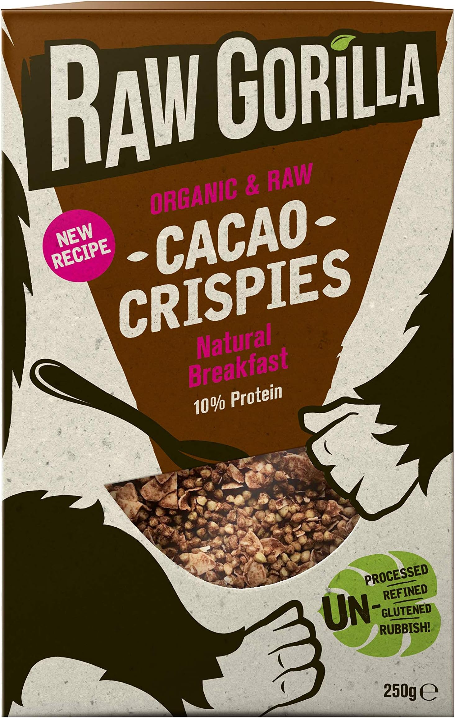 Vegan & Organic Breakfast Cereal | Gluten-Free | No Artificial Sugar (Cacao Crispies, Pack of 1)