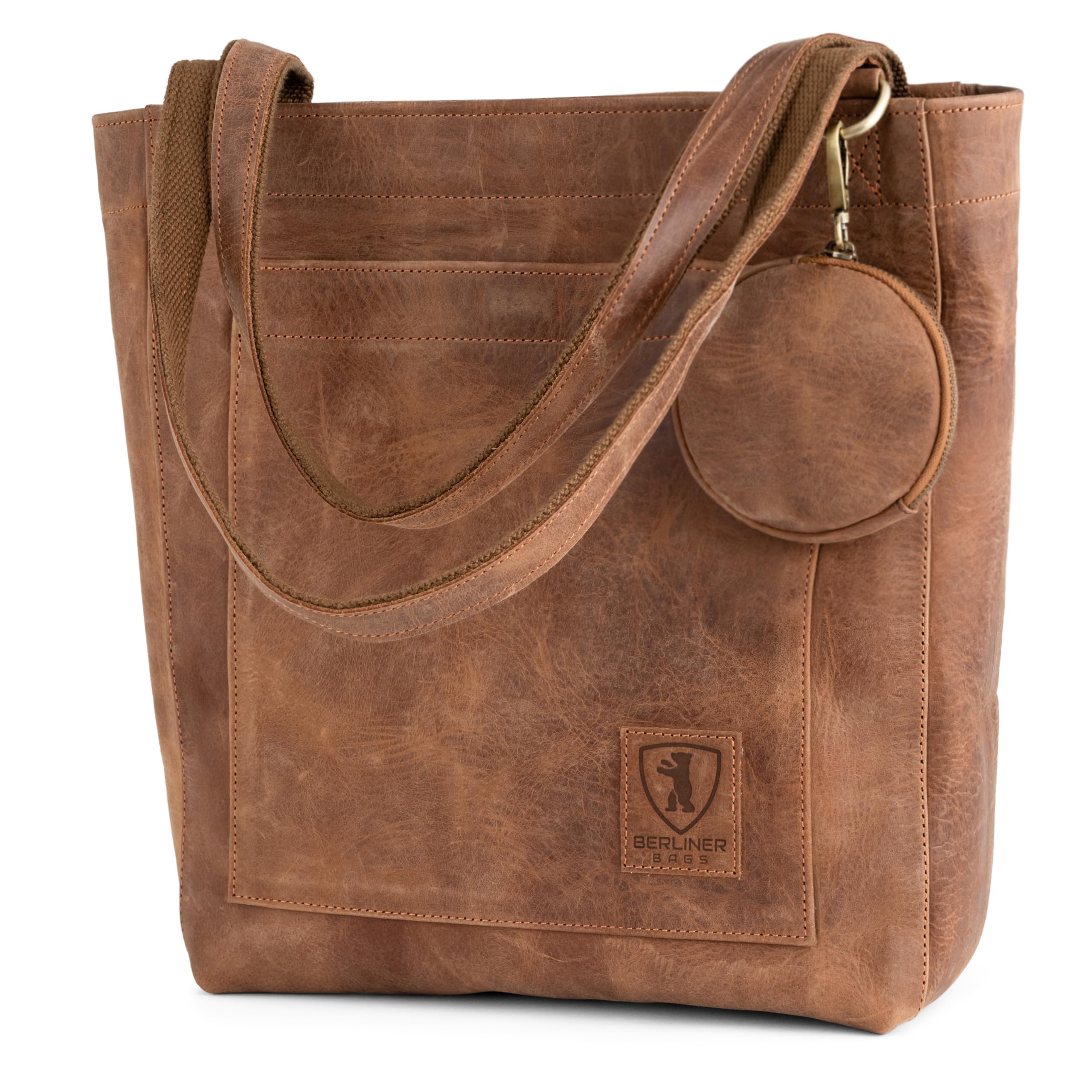 Berliner Bags Borsa Donna Seville in Pelle, Shopper Grande a Mano, Tote Bag Capiente per Lavoro e Quotidiano