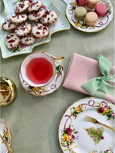 Miniatura 4 de Juego de taza y platillo de té, diseño de rosas del campo, SET DE TAZA DE TÉ Y PLATILLO