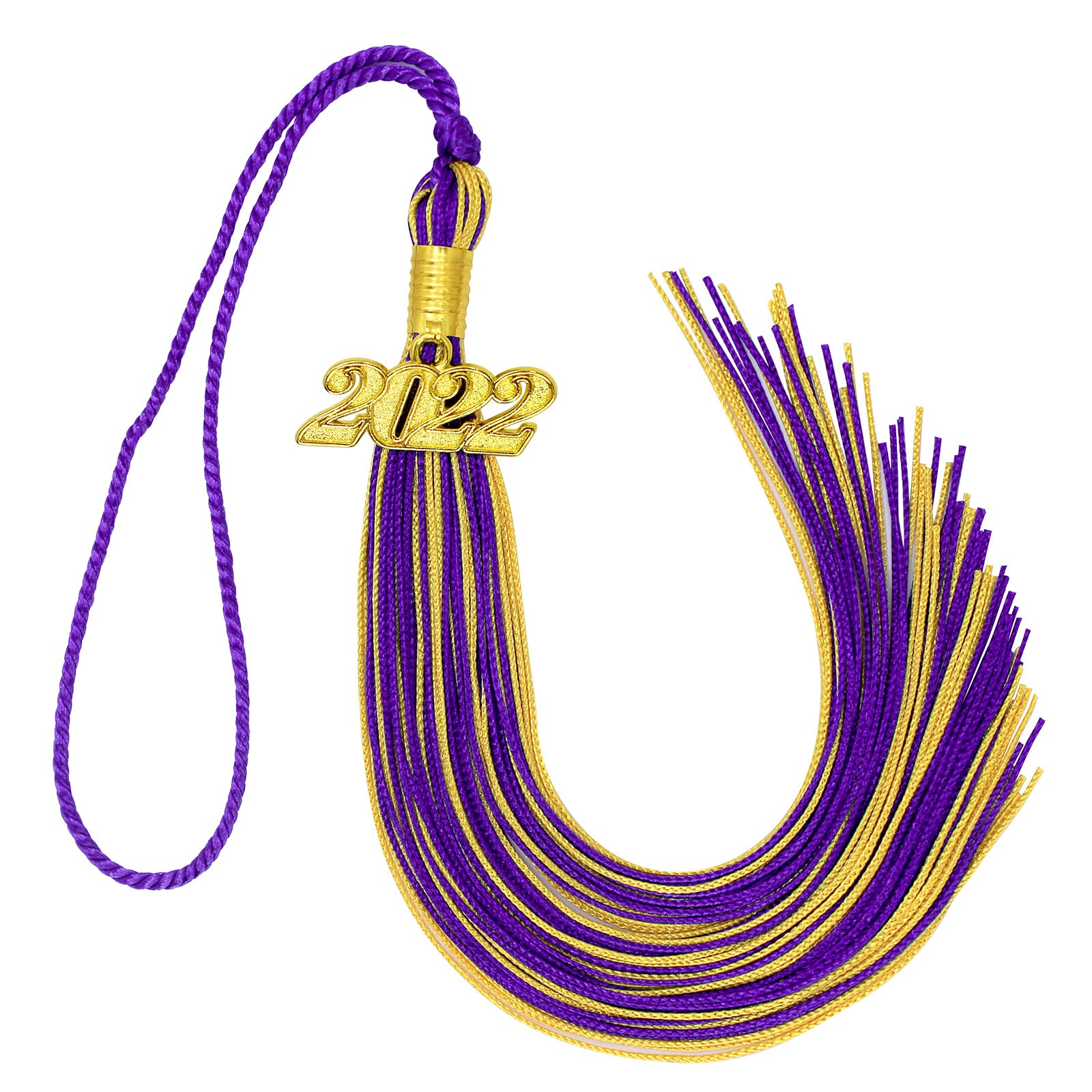 2024 Tassel Graduation Academic Graduation Tassel Purple and Gold with 2024 Year Gold Charm for Graduation Ceremony