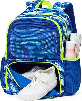 WAWSAM Kids Swim Bag for Swimmers, Beach Gym Bag with Wet Dry Shoes Compartments