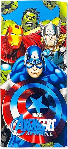 Toalla Avenger Ironman, Thor, Hulk, Capitán América, Black Widow y Hawkeye Blue Purple