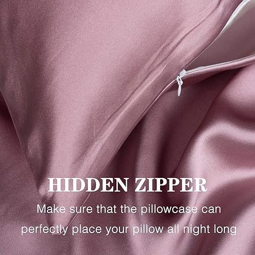 Vista 12 de Silmer Funda de almohada 100% seda de morera para cabello y piel, ambos lados 22 Momme 800 hilos funda de almohada con cremallera oculta, ultrasuave