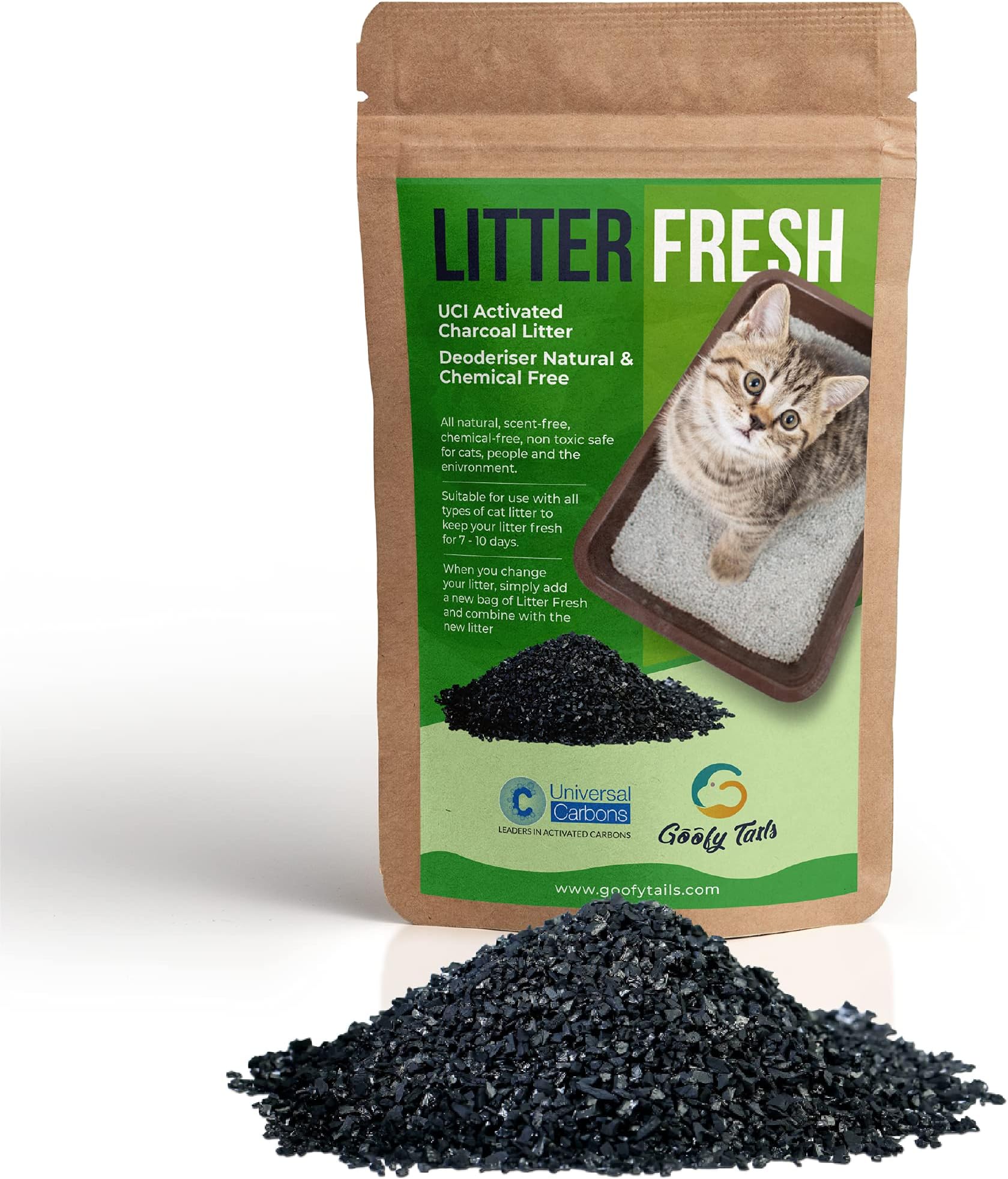 Cat Litter Activated Charcoal Deodorizer 200g|Cat Litter Accessories for Odour Free Cat Litter Box| Cat Box Odour Eliminator| Ideal Topper for Cat Litter Sand| Cat Litter Box Deodorizer