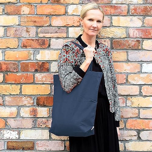 Miniatura 2 de augbunny 100% algodón canvas Shopping bolsa Bag bolsa de comestibles Pack de 4, Extra grande, Marino