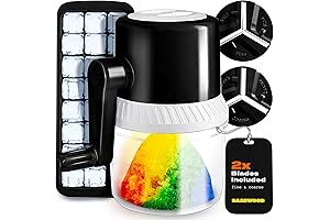 Manual Ice Shaver - Snow Cone Machine for Kids, Shaved Ice Maker...