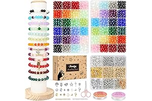 8mm 1600PCS Glass Beads Bracelet Kit: Unleash Creativity and Craft Stunning Jewelry.