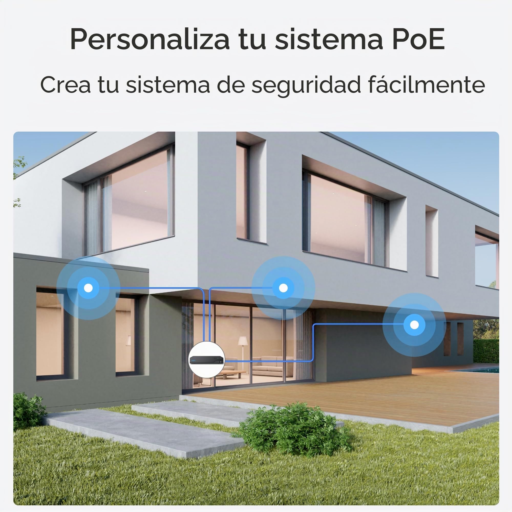 Reolink NVS4 - Grabadora de Video de Almacenamiento de Red PoE de 4 Canales de 16 MP y 6 TB