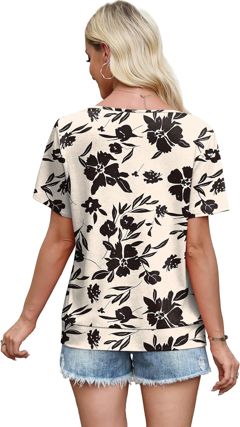 WIHOLL Womens Summer Tops Trendy 2 in 1 Blouses Short Sleeve Shirts Casual T Shirts Beach Vacation Clothes - Image 5