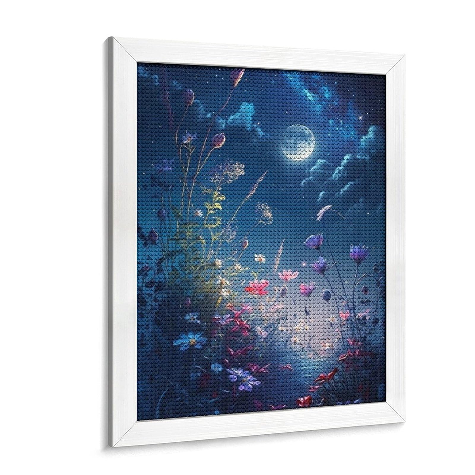 Amazon | ダイヤモンドアート 月光の花の夜の壁紙 ダイヤモンド刺繍 