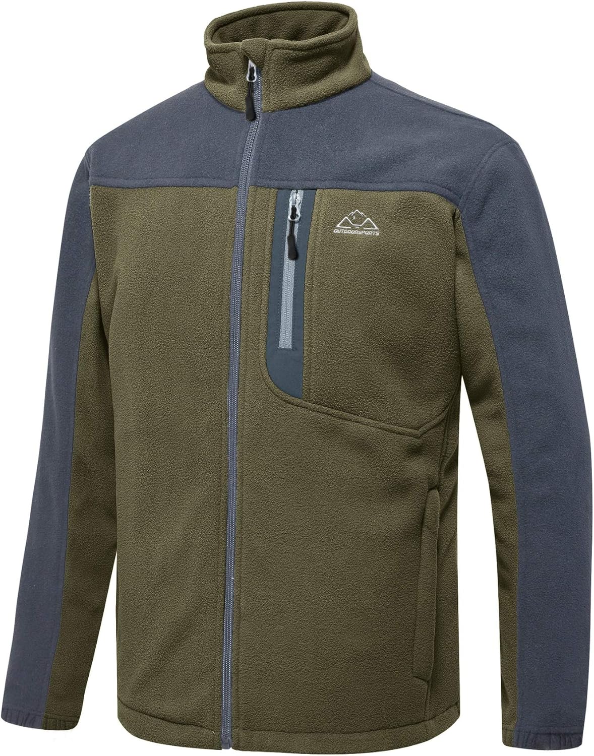 TBMPOY Men's Full-Zip Fleece Jacket Soft Polar Winter Outdoor Coat with Pockets: Clothing