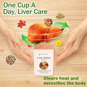 AMPHEAL Kidney + Liver Detox Tea - Liver Detox Herbal Tea | Contains 9 kinds of natural herbal ingredients -Non-GMO