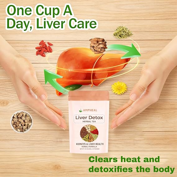 AMPHEAL Kidney + Liver Detox Tea - Liver Detox Herbal Tea | Contains 9 kinds of natural herbal ingredients -Non-GMO