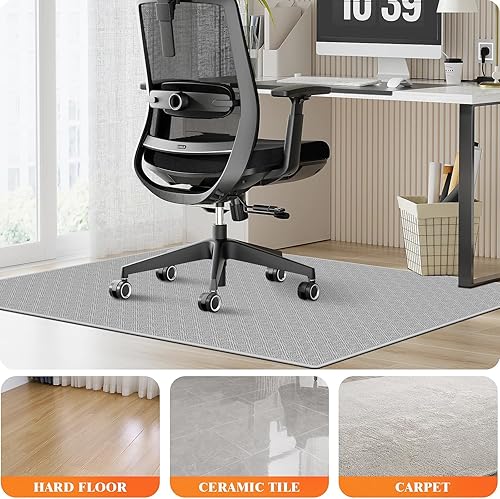 Vista 66 de KMAT Tapete para silla de oficina, 36 x 48 pulgadas, protector de suelo de madera dura/azulejos, tapete de escritorio para computadora para sillas