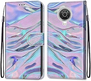 YKTO Nokia G10/G20/Nokia 6.3 Book style Side Flip Wallet Phone Case Magnetic with Card Slots Wrist Strap Stand Cover Shockproof Nokia G10/G20/Nokia 6.3 Fluorescent Water Pattern