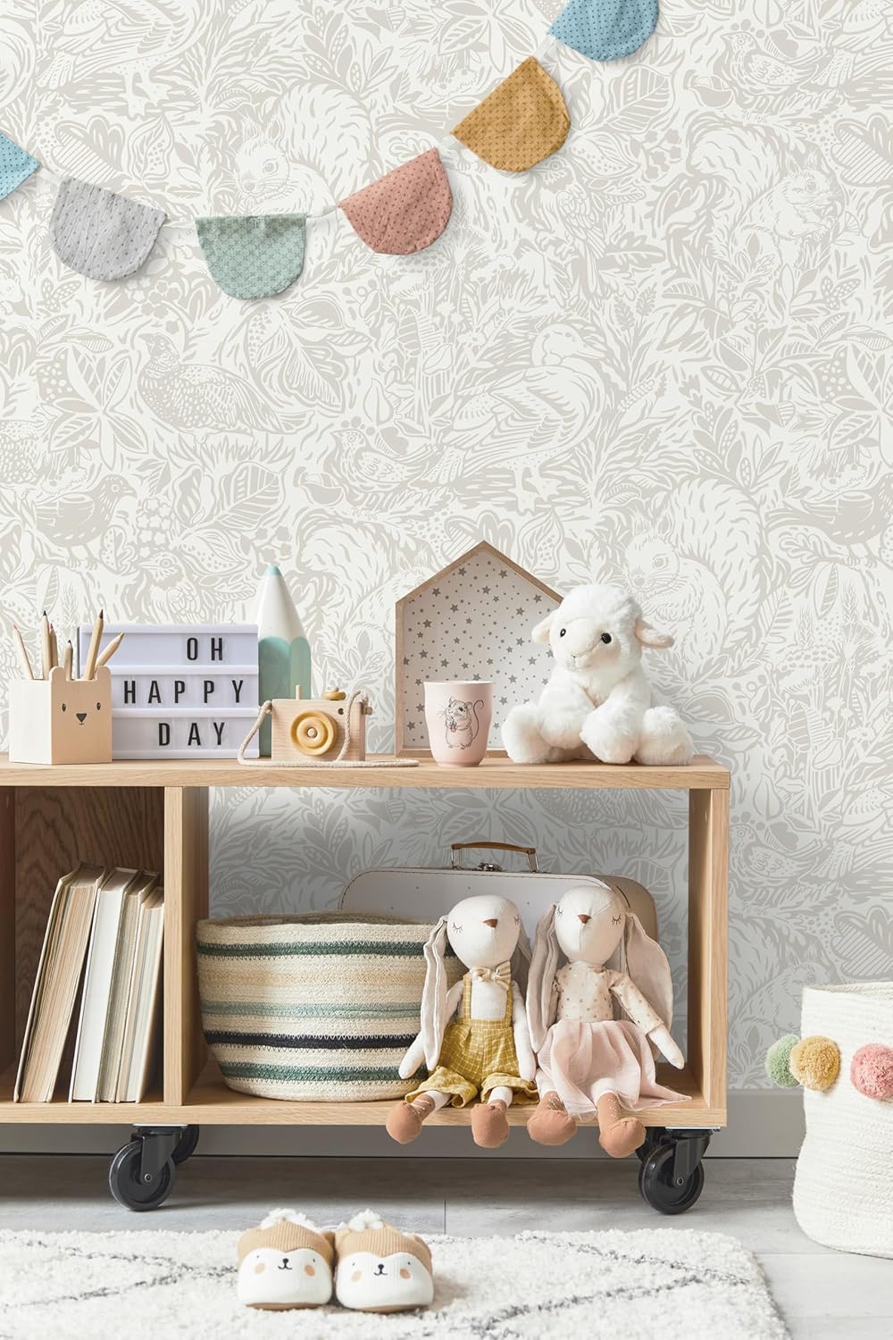 Peel and Stick Wallpaper Boho Wallpaper Cream Contact Paper for Cabinets Neutral Beige Self Adhesive Removable Wall Paper for Bedroom Bathroom Kids Nursery Wall Decor 16.1" x 394"