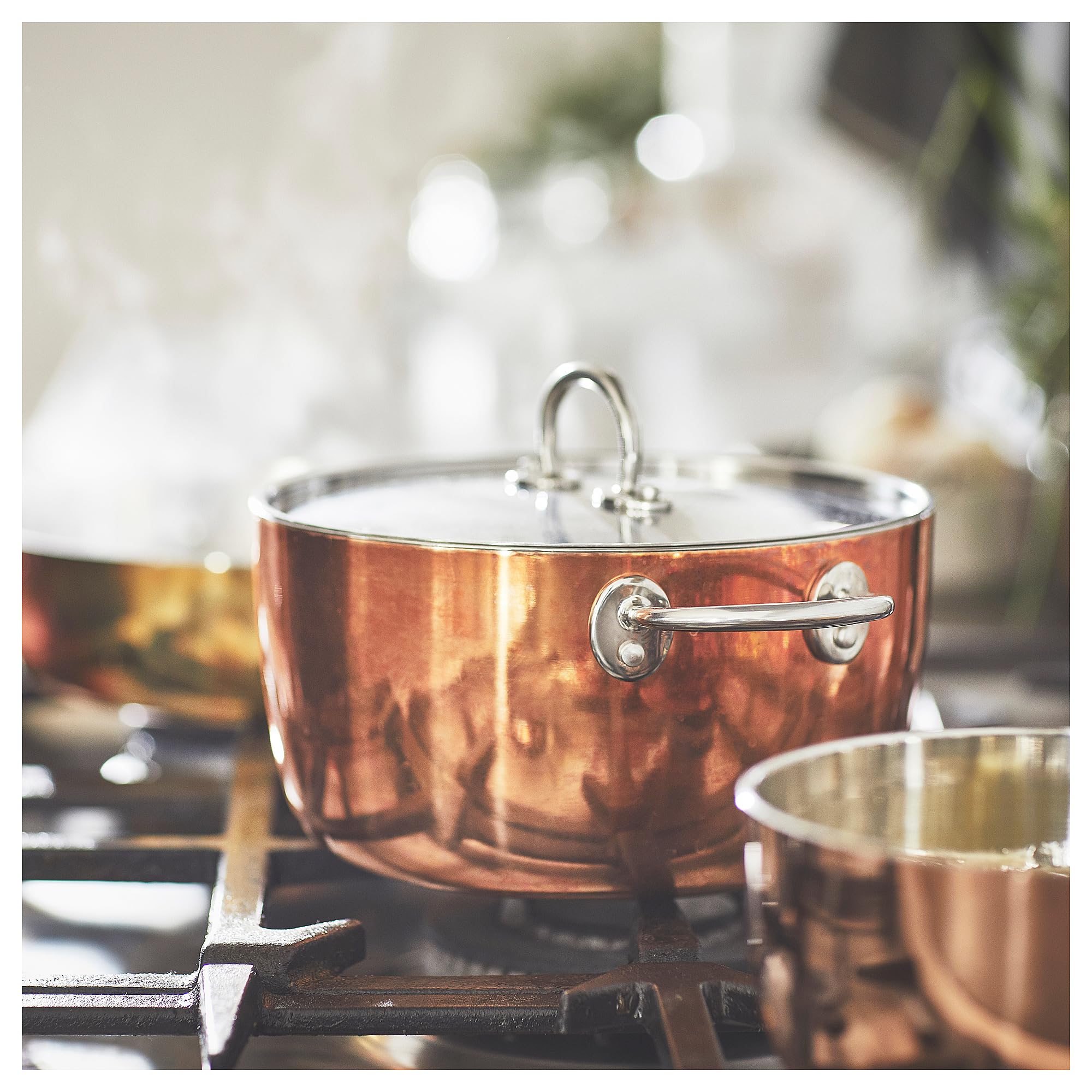 IKEA FINMAT Pot with lid, 3 l, Copper/Stainless Steel : Amazon.co