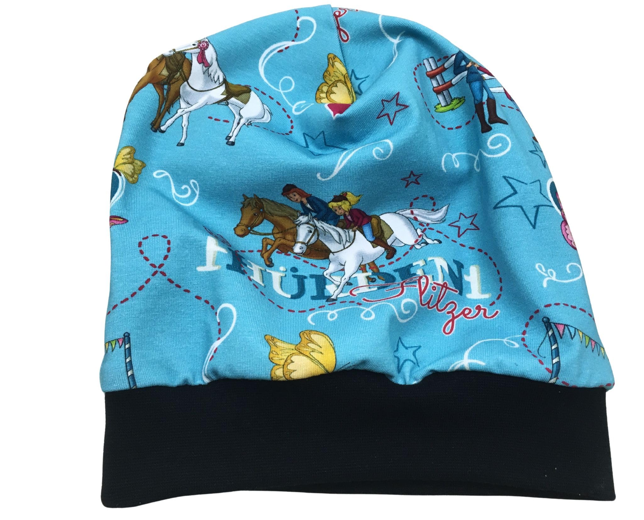 Beanie Mütze aus Baumwolljersey mit Bibi und Tina-Motiv Hürdenflitzer