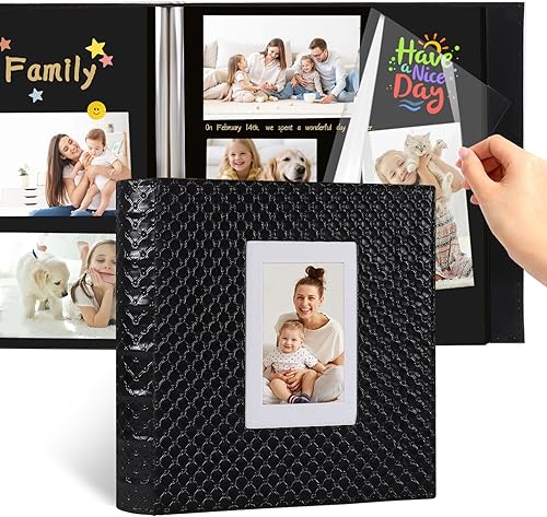 RECUTMS Álbum de fotos de 30 páginas para fotos de 4 x 6, 5 x 7, 8 x 10 pulgadas, páginas autoadhesivas de cuero, con botones, álbum de fotos de