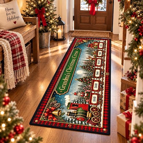 Wrappiness Custom Christmas Runner Rug, Grandparents House Doormat Gift