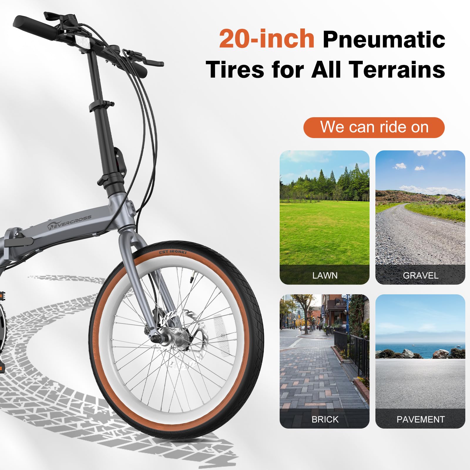 EVERCROSS EM1 Bici Pieghevole per Adulti e Ragazzi dai 12 Anni – Ruote 20", 7 Velocità, Doppi Freni a Disco, Telaio in Alluminio Leggero, Peso 12,7 kg, 99% Pre-montata, Adatta ad Altezze 150-185 cm