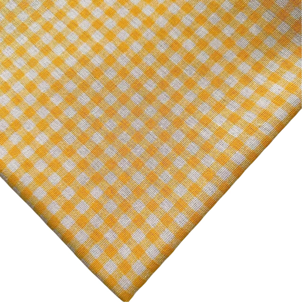 5m x 150cm Karierter Stoff Baumwolle Leinen Mischgewebe Meterware Karo Stoffe Nähstoff Dekostoff zum Nähen für DIY Handwerk Vorhänge Tischdecken Sofabezüge Kissenbezüge Kleidung,Gelb
