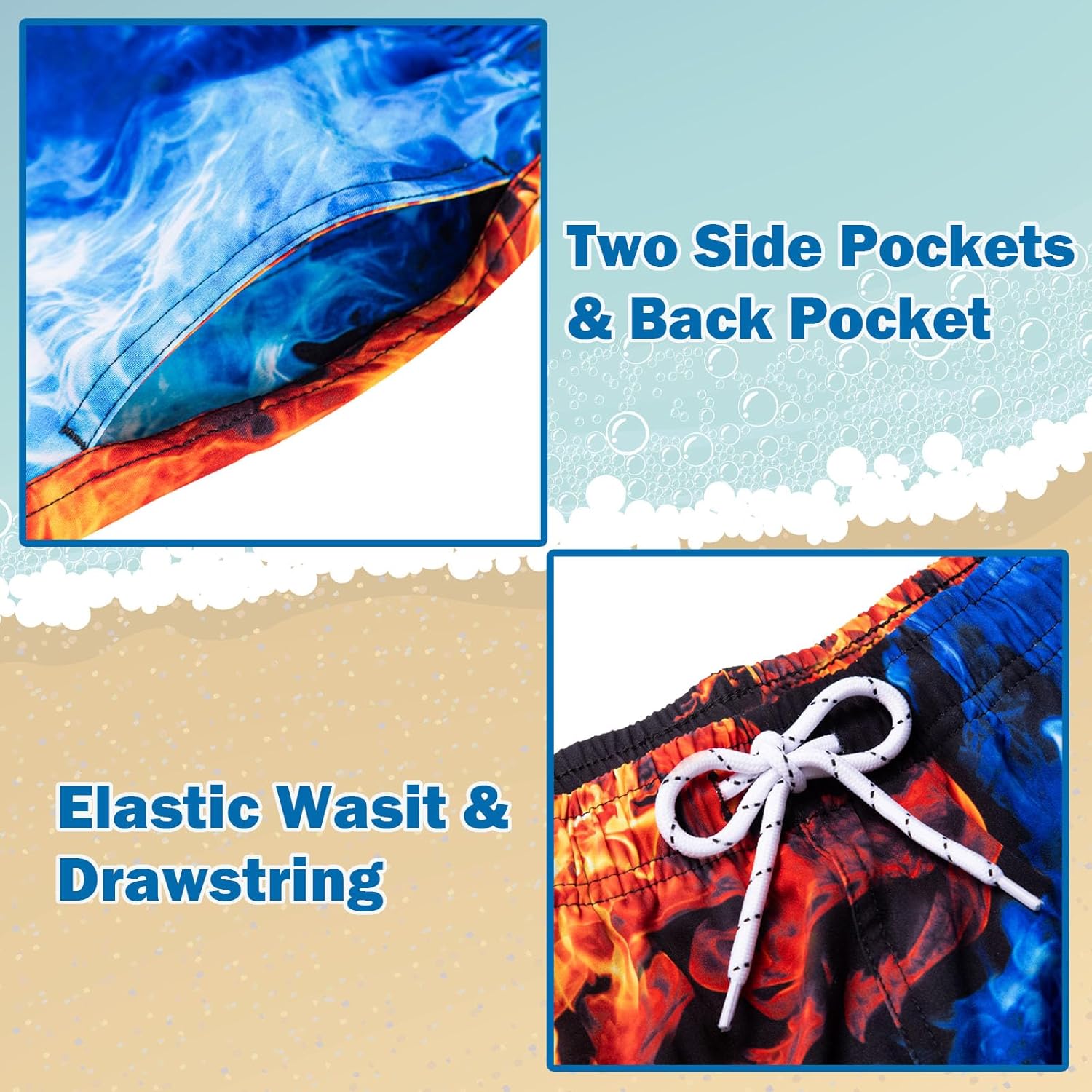 Aueyan Boys Swim Trunks with Compression Liner,Big Boy Bathing Suit Swimwear - Image 5