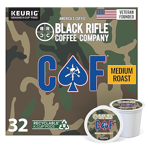 Black Rifle Coffee Company CAF Caffeinated AF Single Serve Capsules, for single serve coffee makers(32 Count)