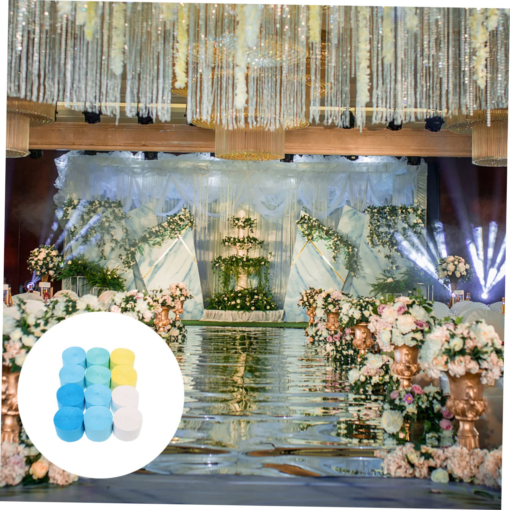 12rollos Cintas De Papel Crepé Coloridas Para Decoración De Fiestas Para Bodas y Eventos Fácil De Usar y Personalizar Material De Papel De Calidad