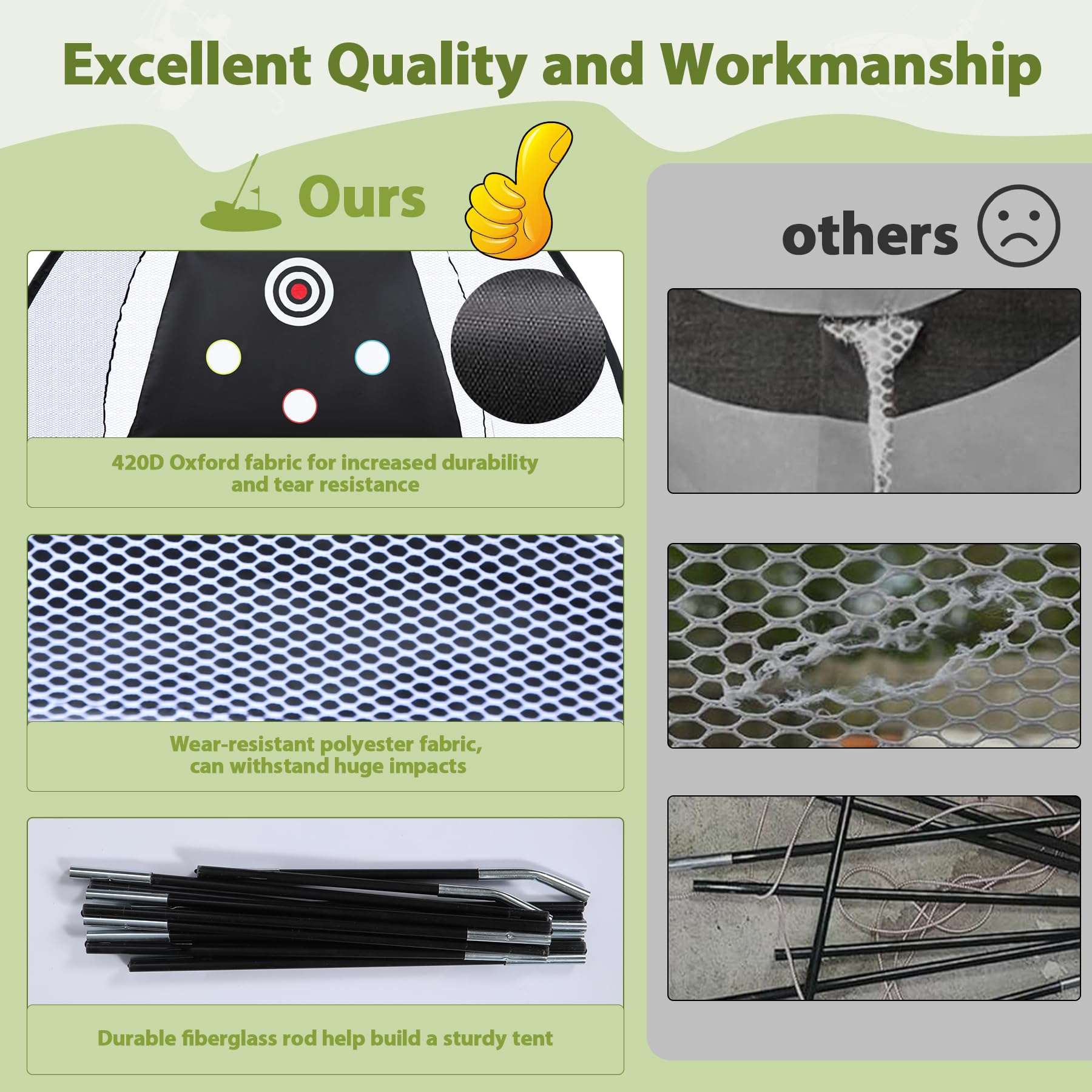 Golf Practice Net with Hitting Mat for Indoor Outdoor Backyard Driving Chipping