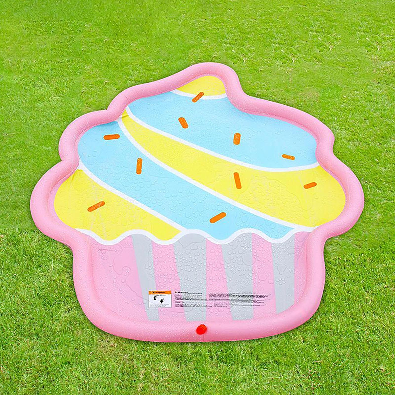Vasca con Spruzzatore per Bambini - Tappeto Con Schizzi D'Acqua E Piscina Gonfiabile - Attività Estiva Pieghevole Per Esterni Da Giardino E Campeggio