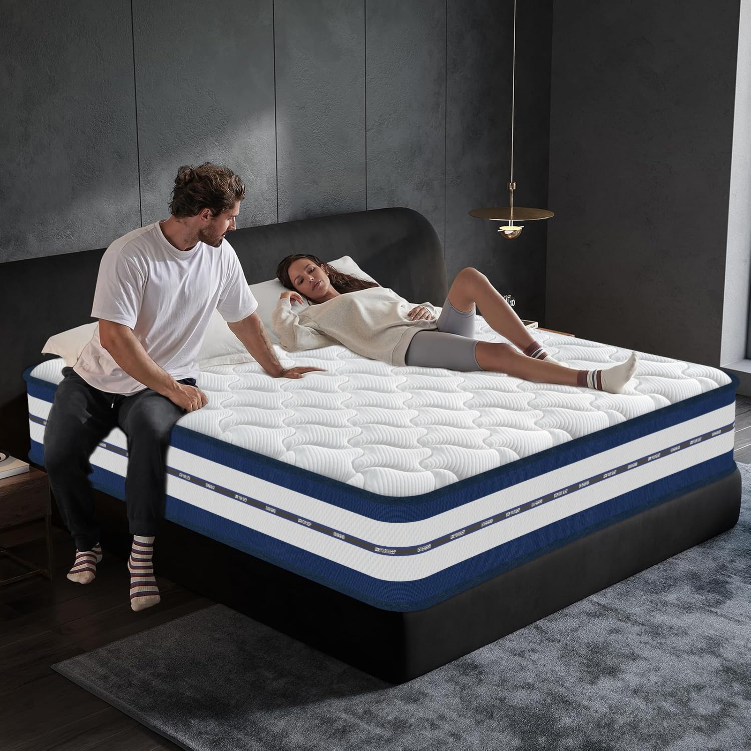 Colchón 140x200, Altura ±28 cm, Certificado Öko-Tex, Colchón Matrimonio con Espuma Viscoelástica y Muelles Ensacados, Firmeza Media H3, Independencia de lechos, 7 Zonas Diferenciadas, Ortopédicos