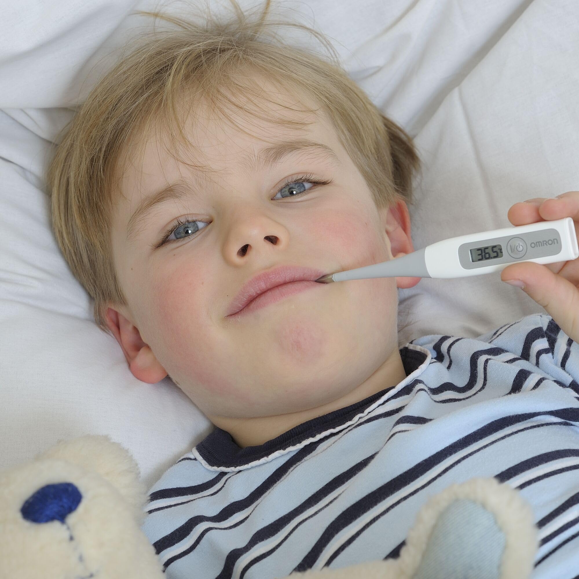 OMRON Flex Temp Smart Termometr Cyfrowy – szybki wodoodporny termometr dla dziecka i dorosłych, z elastyczną końcówką dla komfortu i dokładnego pomiaru w 10 sekund