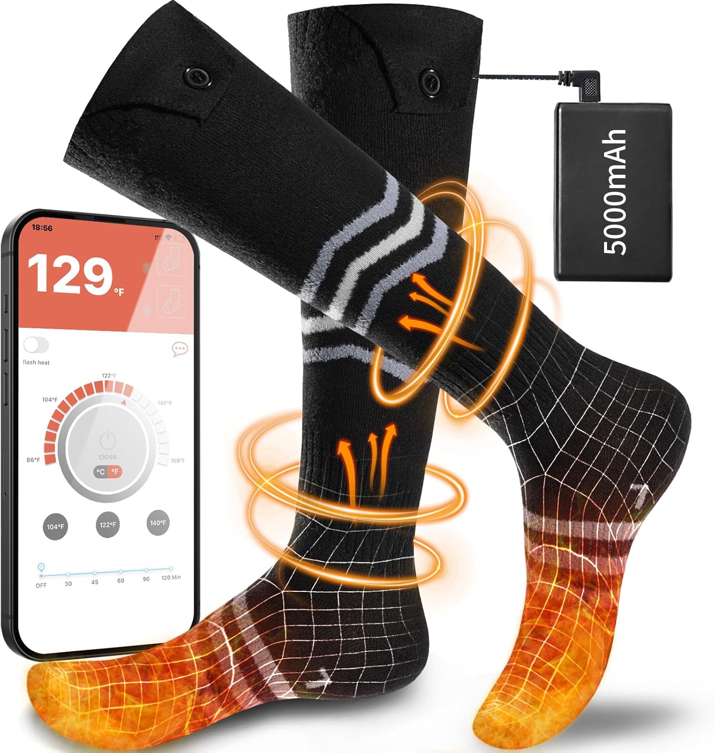 Heated Socks for Men & Women with APP Control