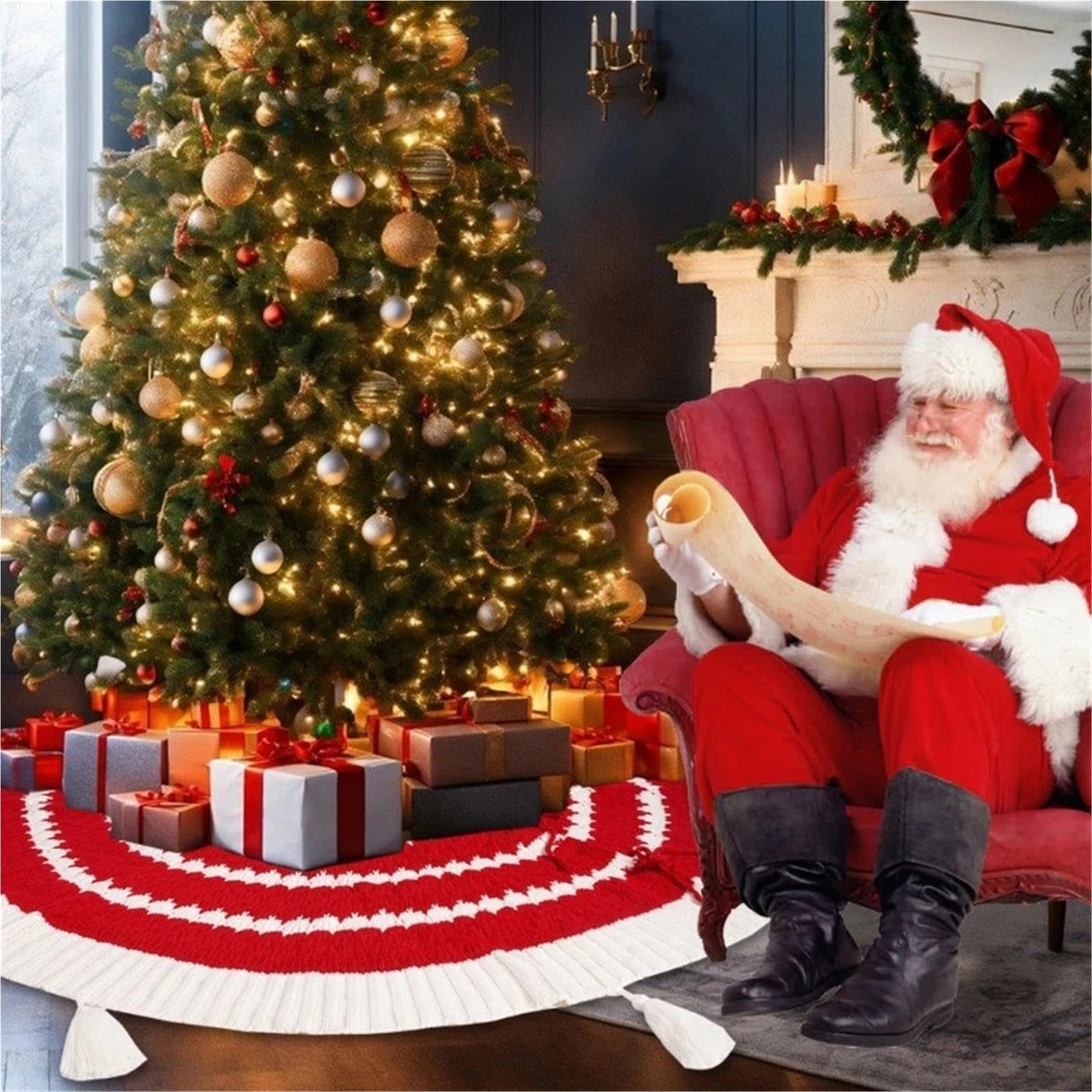 Tapis de Sapin Jupe d'arbre de Noël 120 cm diamètre