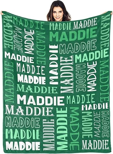 Dr.TOUGH Mantas personalizadas para niños, mantas y mantas personalizadas con nombre para niños y adultos para cumpleaños (color 18,40 x 50 pulgadas)