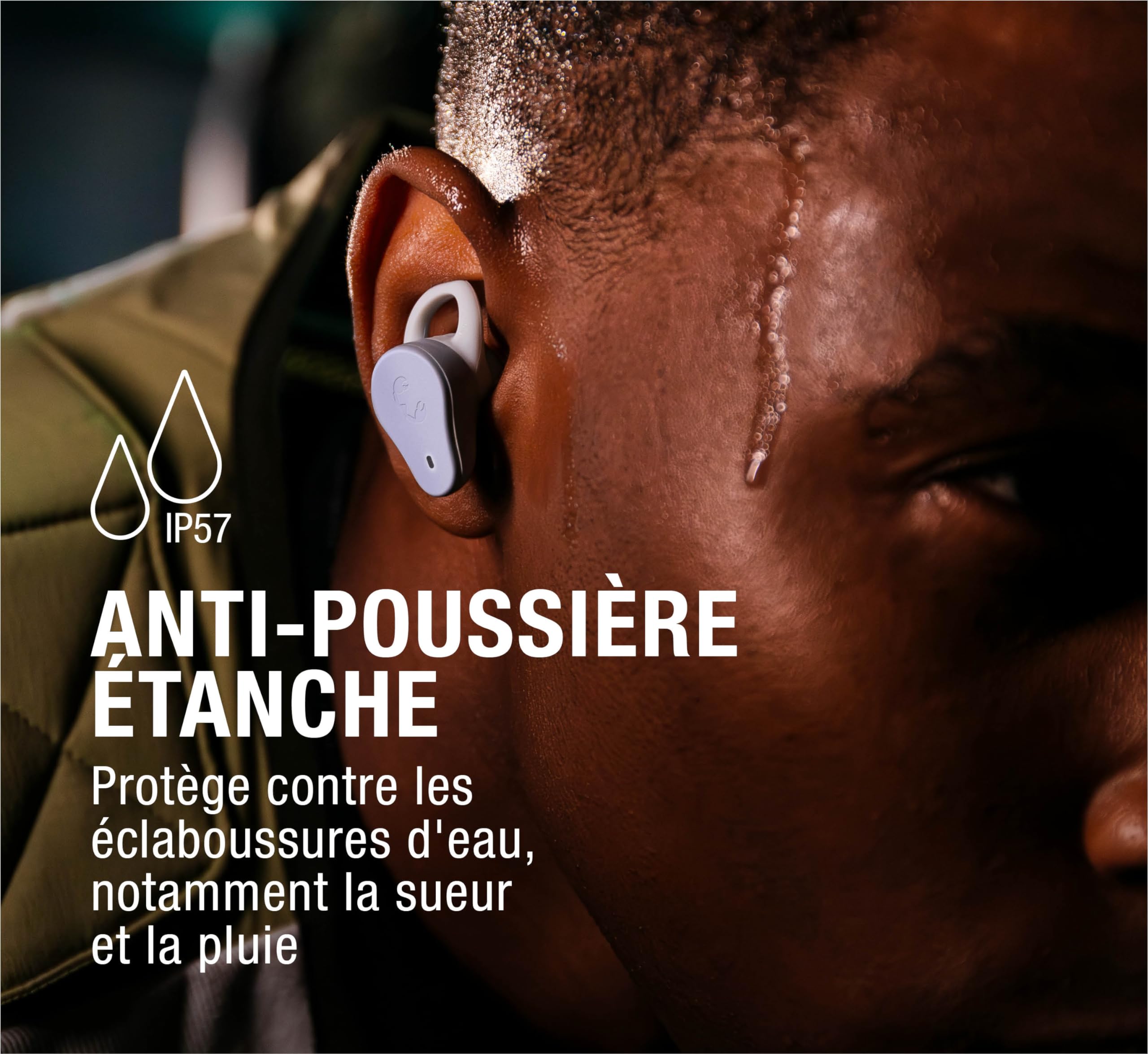 Fresh 'n Rebel Twins Rush, Écouteurs Bluetooth Sport Intra-Auriculaires avec Suppression Active du Bruit, Mode Son D'Ambiance, Étanche (IP57), Microphone Intégré, Contrôle par Touches (Storm Grey)