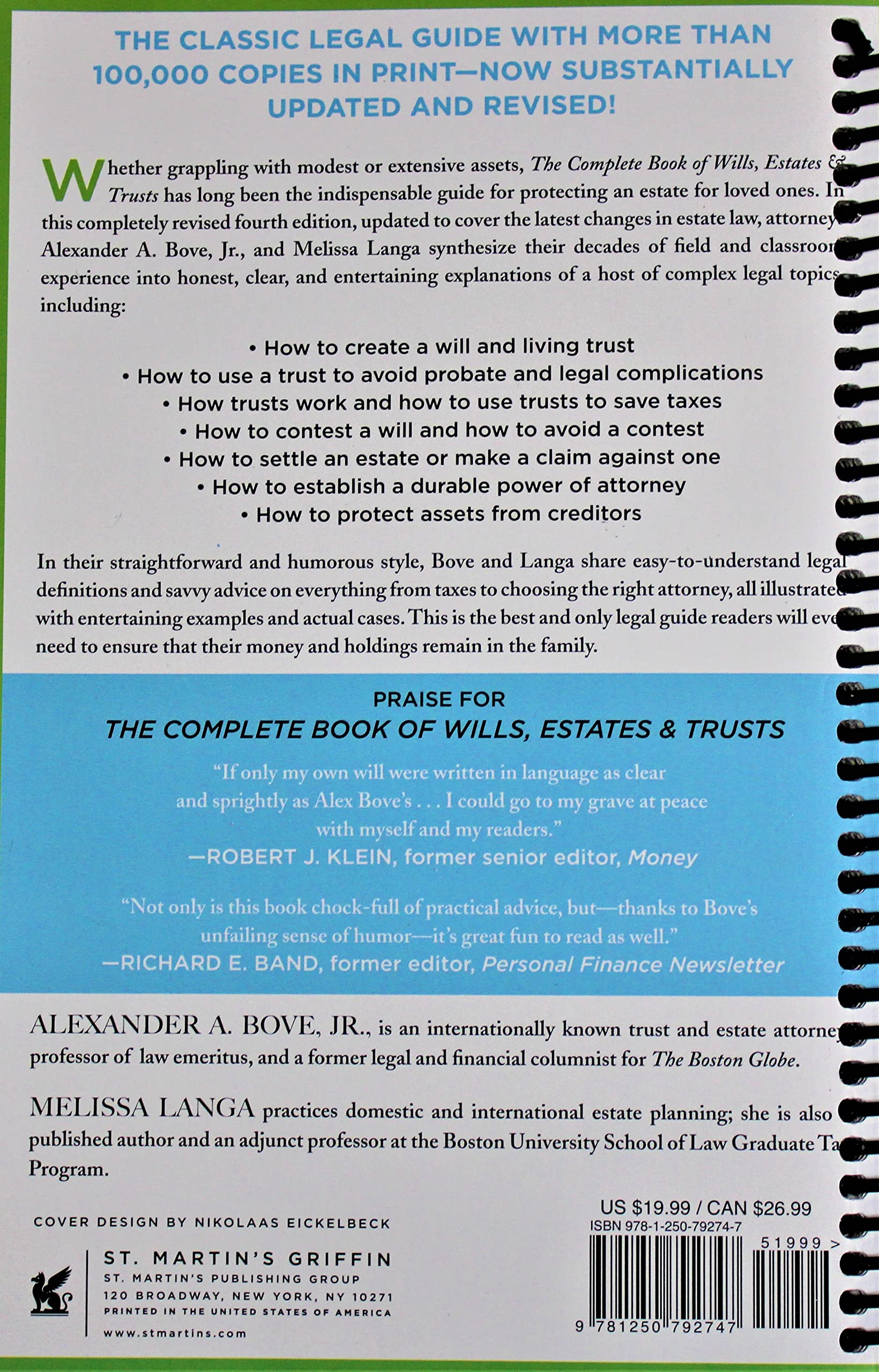 The Complete Book of Wills, Estates & Trusts (4th Edition): Advice That Can  Save You Thousands of Dollars in Legal Fees and Taxes: Amazon.com: Books
