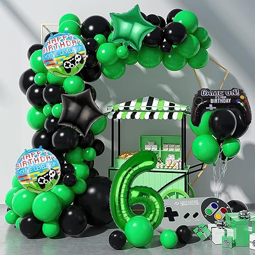 Miniatura 5 de 6 globos de videojuegos, controlador de videojuegos, globo de aluminio de tereftalato de polietileno con número de cumpleaños, suministros de fiesta