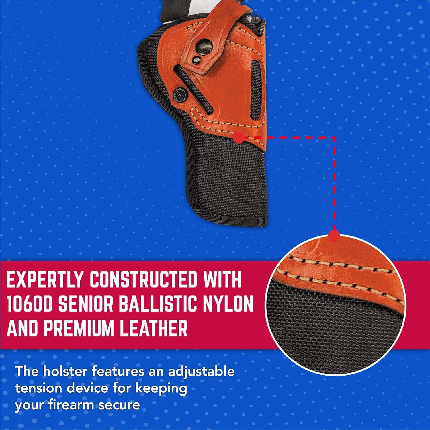 DeSantis The Wild Hog Hybrid Gun Holster, Fits S&W N 6"-6 1/2", D/W 41VH, 44VH 6", COLT Anaconda 6", S&W Classic Hunter 6 1/2", Built from 1060D Senior Ballistic Nylon, Ambidextrous