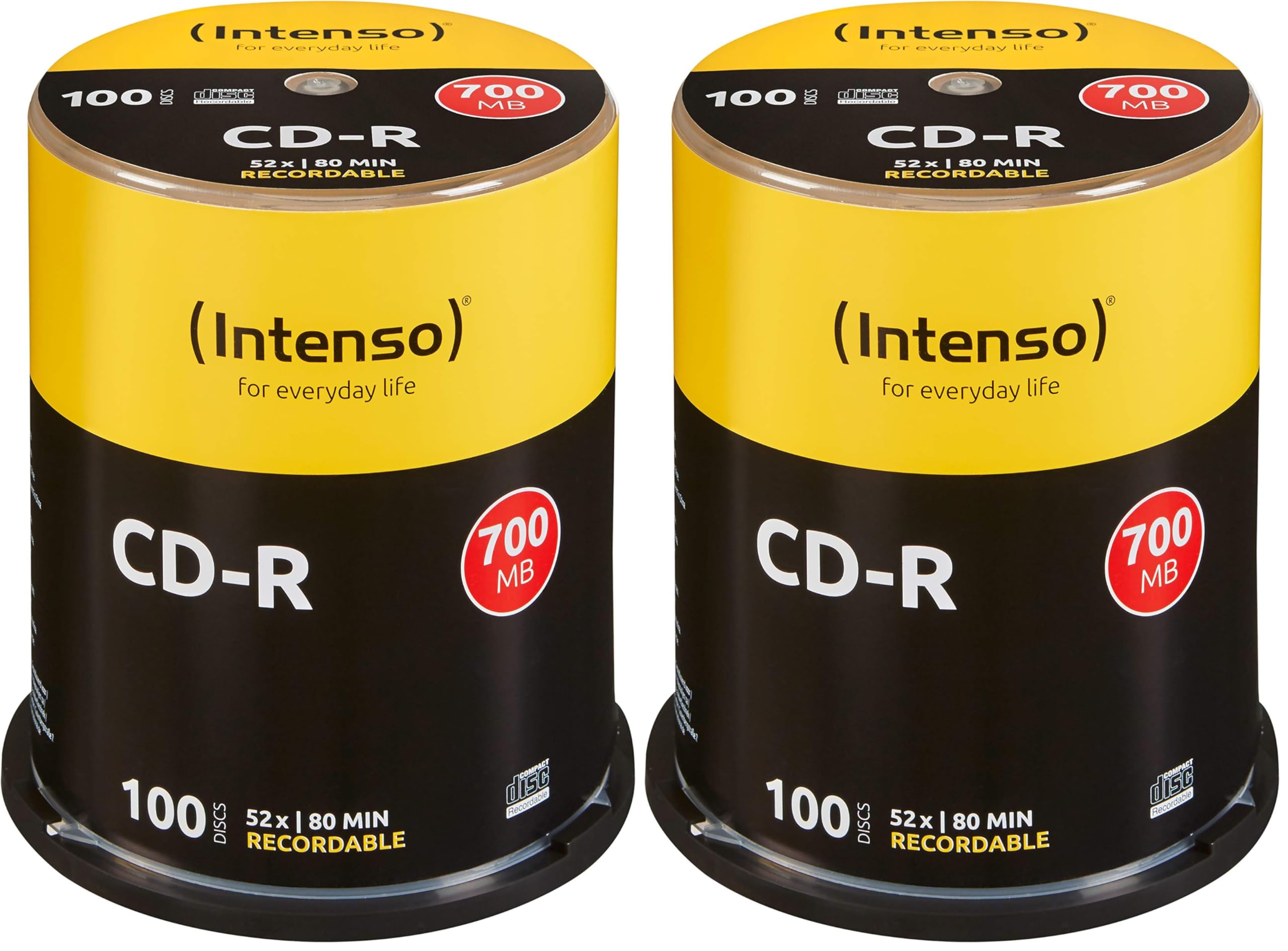 CD-R 52x CB 700MB Intenso Compatible discos grabables tarrina de 100St pack de 2 3