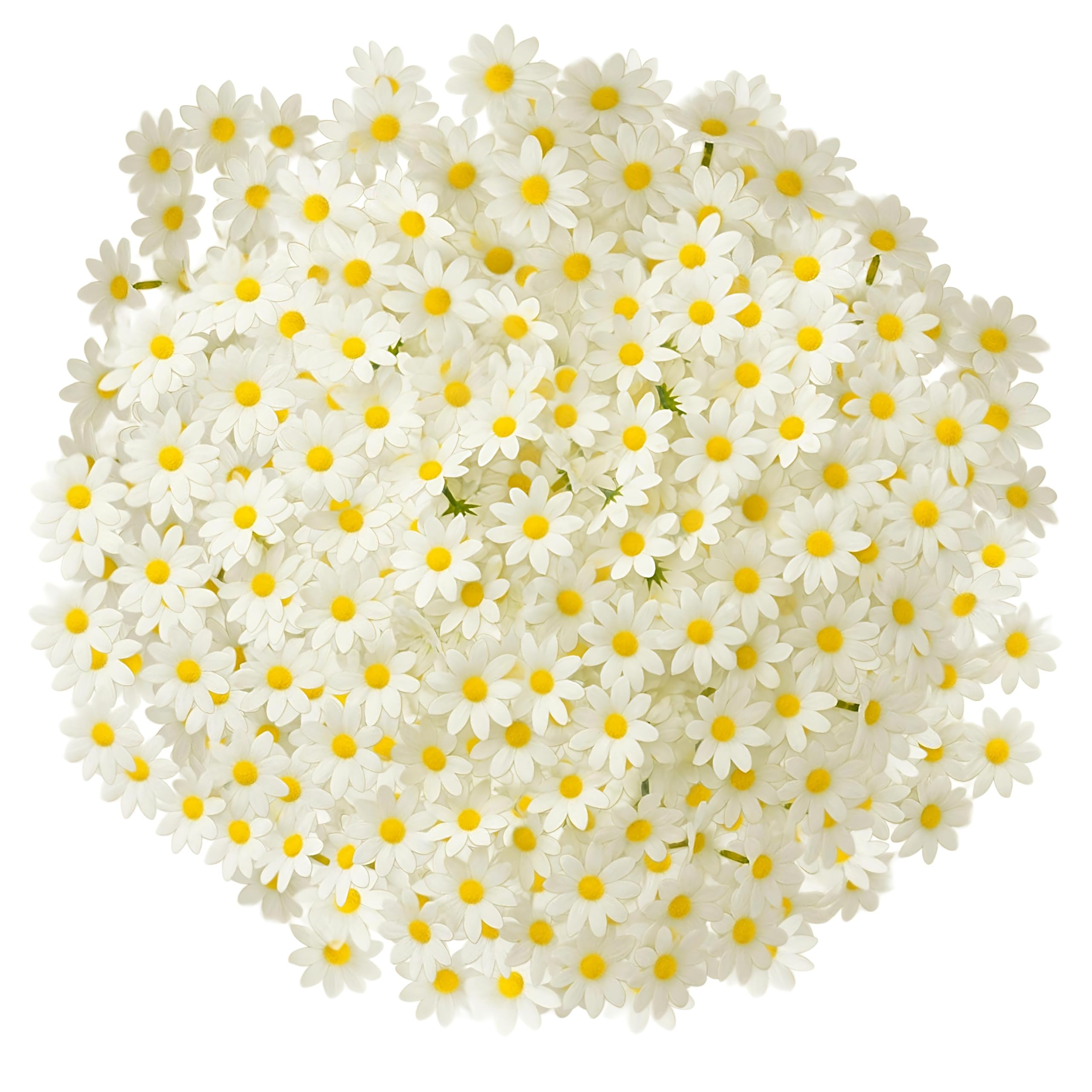 Artificial Mini Daisy Heads – Pack of 50, White Silk Daisy Flowers for DIY Crafts, Flowers for Hair Styling, Home Office Décor, Bouquets, Scrapbooking & Party Decorations (50)-image-25