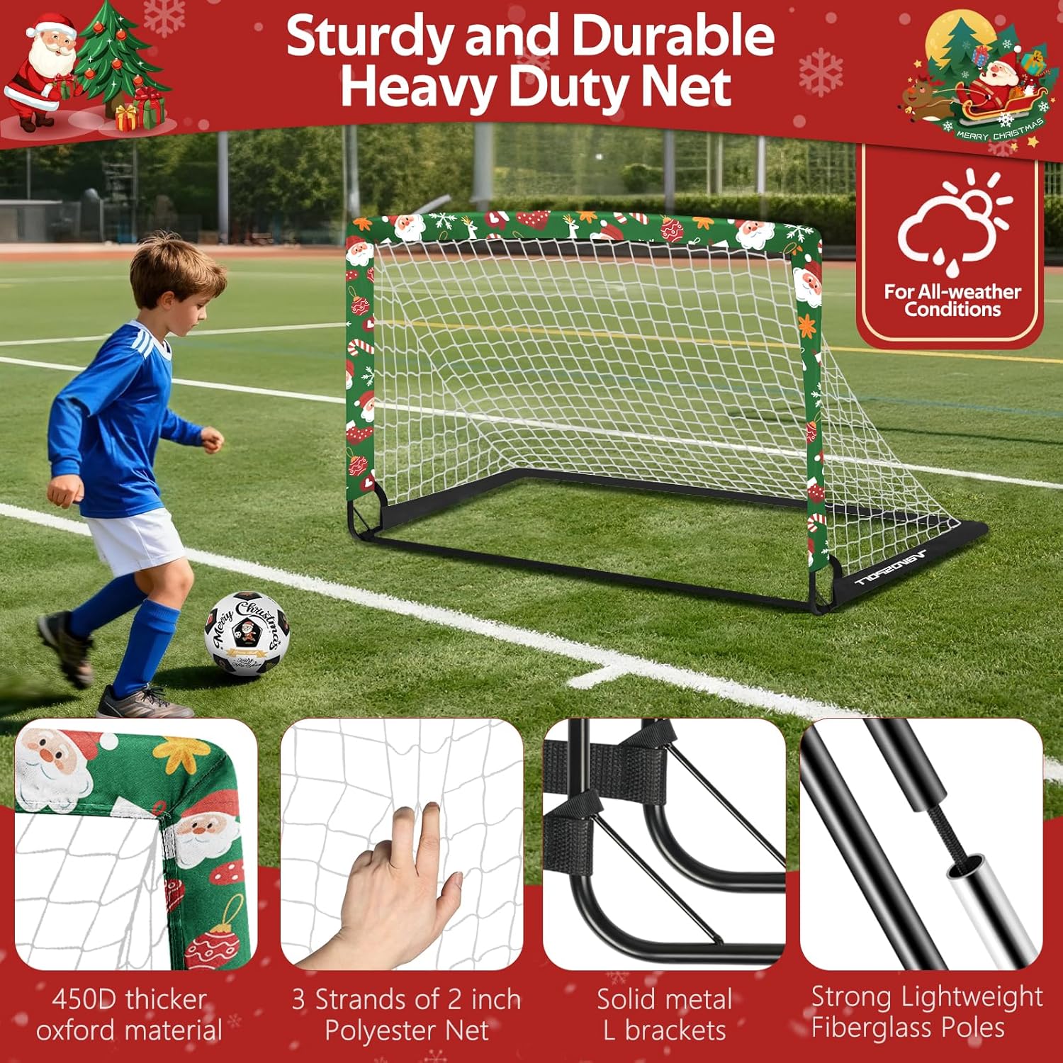 Kids Soccer Goals for Backyard Set - 2 of 4' x 3' Portable Soccer Goal Training Equipment, Pop Up Toddler Soccer Net with Soccer Ball, Soccer Set for Kids and Youth Outdoor Games, Sports, Play