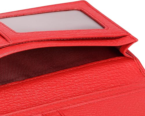 Miniatura 5 de HISCOW Cartera larga plegable con 15 ranuras para tarjetas de crédito piel de becerro italiana Rojo