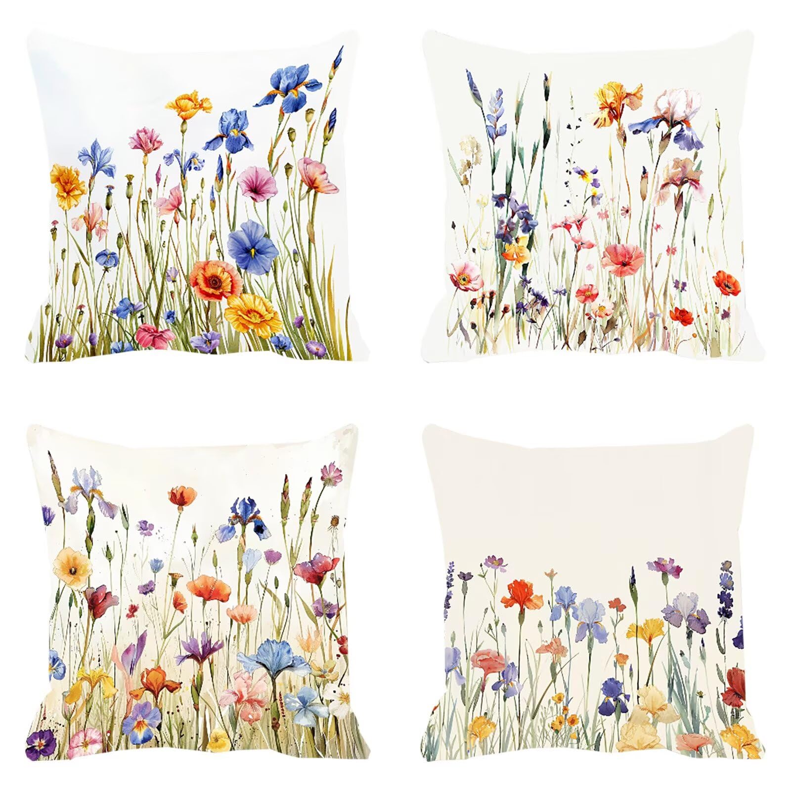 Taie oreiller canapé velours imperméable 50x50 et housse de coussin extérieur fleur